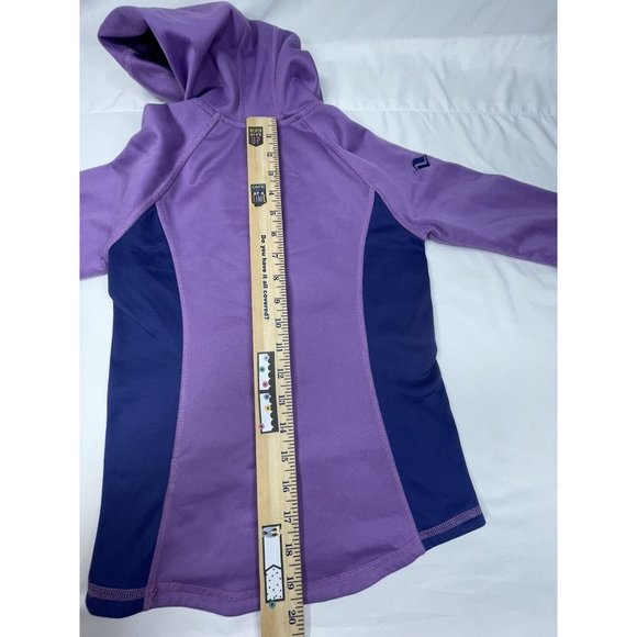 North Face Girls Hoodie 1/2 Zip Jacket XS Purple Color block Front Pocket - Picture 7 of 9